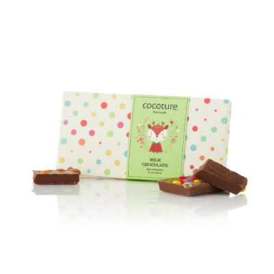 Chokoladeplade med "smart kids" i grøn Cocoture æske - 55g