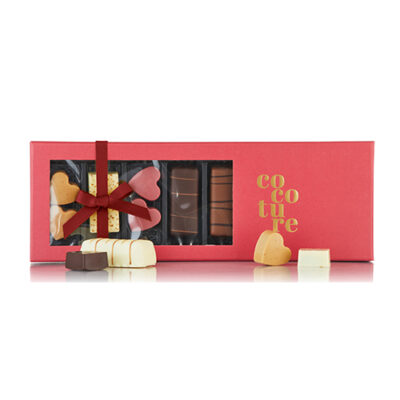Chokoladeæske fra Cocoture i rød - 225g
