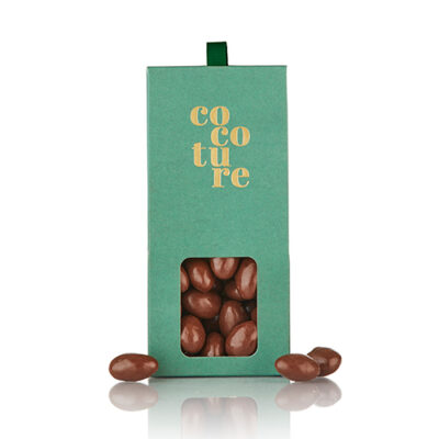 Flødechokolade mandler fra Cocoture i grøn æske - 90g