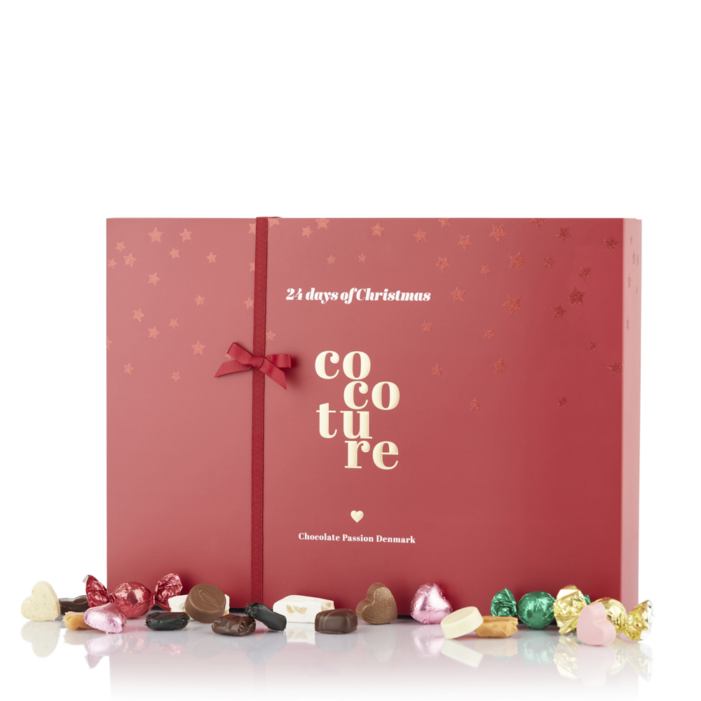 Red Magic julekalender m/ chokolade, lakrids & karamel fra Cocoture - 460g - Billede 3