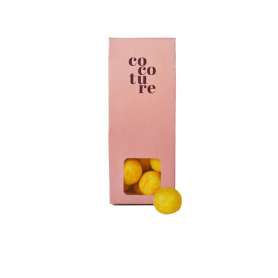 Hvid chokoladekugle med exotic fruitcreme i Cocoture dragébox - 55g
